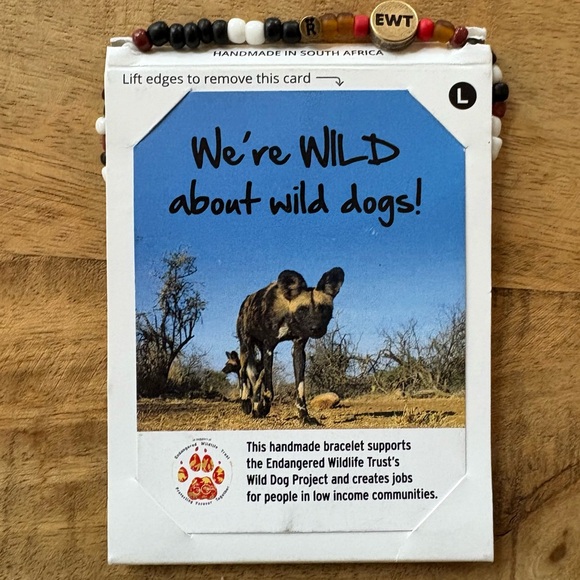 African Beaded Bracelet, Handmade in S. Africa to Support Endangered Wild Dogs - Picture 13 of 13